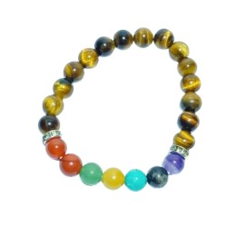 Tiger Eye 7 Chakra Bracelet