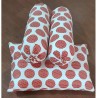 Soft Pillow Bolster Set - Red Circle Pattern