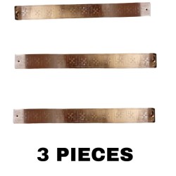 3 Pieces COPPER SWASTIK STRIP / SCALE / PATI For Vastu, Peace, Wealth and Prosperity Decorative Showpiece - 30 cm