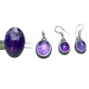 Amethyst Stone Jewellery Set - Ring, Pendent & Earrings