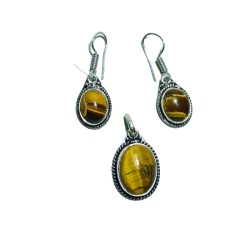 Tiger Eye Stone Pendant &...