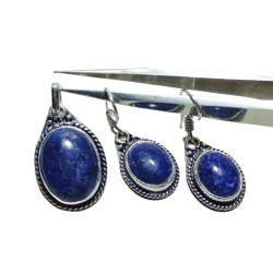 Original, Authentic Lapis Stone Pendent & Earrings - Lab Certified