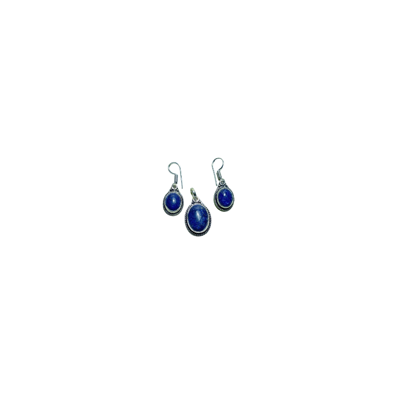 Original, Authentic Lapis Stone Pendent & Earrings - Lab Certified