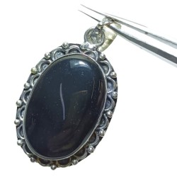 Black Tourmaline Stone Pendent / Locket - Lab Certified