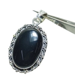 Black Tourmaline Stone Pendent / Locket - Lab Certified