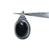 Black Tourmaline Pendent & Earrings With Lab Certified