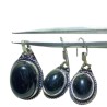 Black Tourmaline Pendent & Earrings With Lab Certified