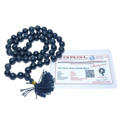 Shaligram Mala Authentic Mala for Prosperity Health & Peace- 10 mm & 54 Beads - Certified