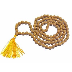 Natural 5 (Panch) Mukhi Rudraksha Mala Affordable & Certified (7mm)