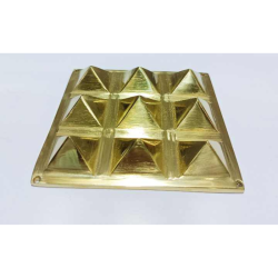 Brass Nine Pyramid Plate - Vastu Pyramid