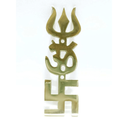 Ashtadhatu Trishakti Yantra Swastik Om Trishul - Original Ashtdhatu