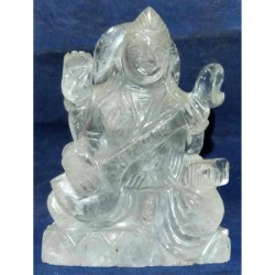 Original Indian Sphatik Saraswati Idol & Certified 551 Gram