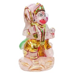 Original Rose Quartz Hanuman ji Idol & Certified 721 Gram