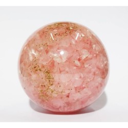 Natural Rose Quartz (Pinkish) Orgone Ball & Certified 221 Gram