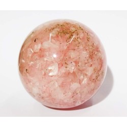 Natural Rose Quartz (Pinkish) Orgone Ball & Certified 221 Gram