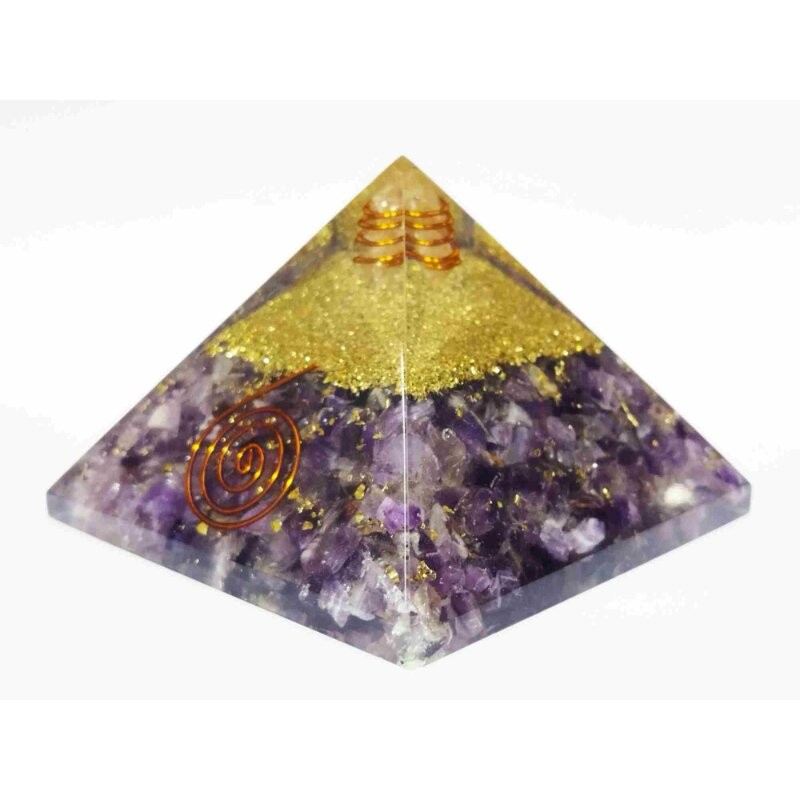 Natural Purple Orgone Pyramid Certified & 221 Gram