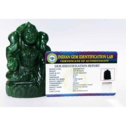 Green Aventurine Laxmi ji Idol & Certified 220 Gram