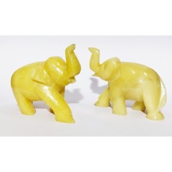 Yellow Aventurine Elephant Figure (2 Pieces) & Certified 200 Gram