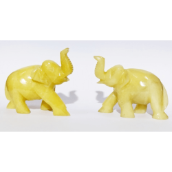 Yellow Aventurine Elephant Figure (2 Pieces) & Certified 200 Gram