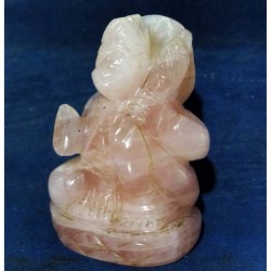 Genuine Rose Quartz ji Hanuman Idol & Certified 281 Gram