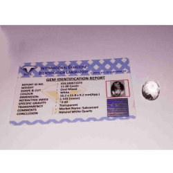 Shukra Mani / White Quartz Stone & Certified 11 Carat