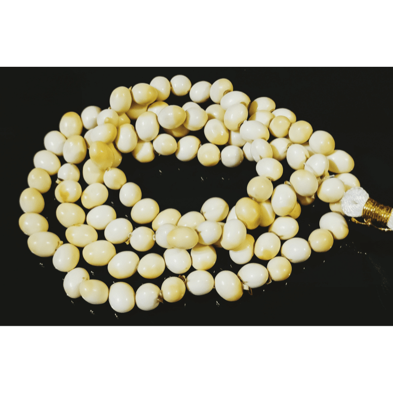 Natural White Gunja Mala Certified For Karz Related & Power to Attract Wealth