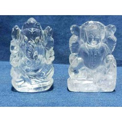 Original Indian Sphatik Laxmi Ganesh Murti 58 Gram -  Certified (Lakshmi Ganesh)