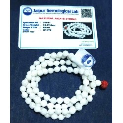 Certified (Safed) White Hakik Mala - For Chandra / Moon- 6 mm & 108 Beads