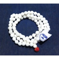 Certified (Safed) White Hakik Mala - For Chandra / Moon- 6 mm & 108 Beads