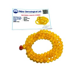 Original Yellow Hakik Mala & Certified 6 mm & 108 Beads