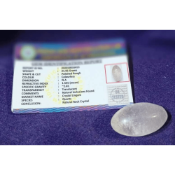 Indian Sphatik Shiv Lingam & Lab Certified 24 Gram