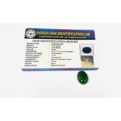 Certified Panna Stone (Emerald) Oval Shape  - 7.25 Carat