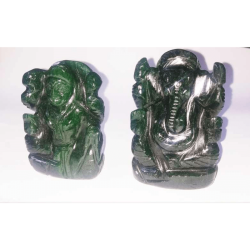 Green Aventurine Ganesh Laxmi Idol - 291 Gram