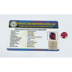 Natural Ruby Stone Lab Certified- 5.25 Carat