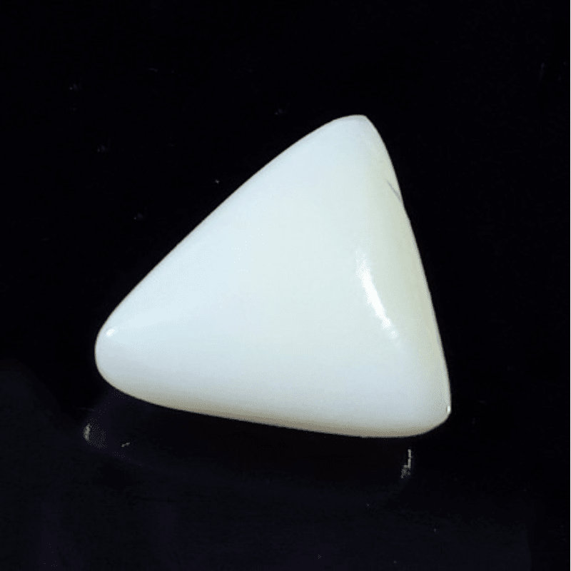 Triangle (Trikona) White Coral Stone   8.25 Carat