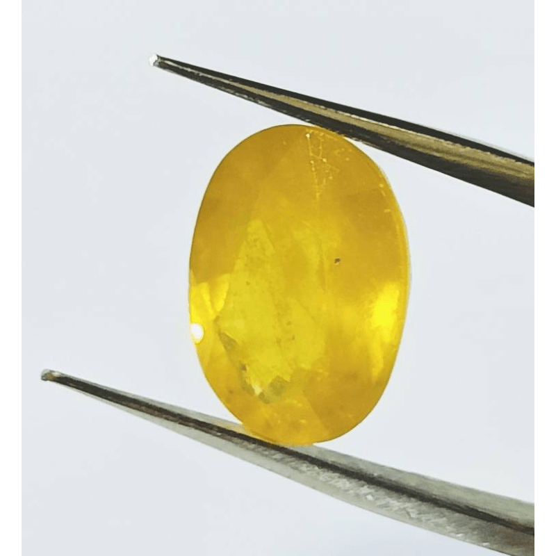 Yellow Sapphire (Pukhraj) Certified - 8.25 Carat