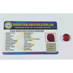 Natural Ruby Stone (Manik) Lab Certified-8.25 Carat