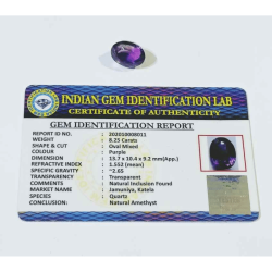 Amethyst / Jamunia Stone & Certified - 8.25 Carat