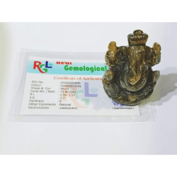 Natural Labradorite Ganesh ji idol & Lab - Certified 73 gram