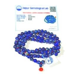 Certified Lapis Lazuli Mala (Lazward Mala) & Original Product 6 mm