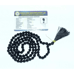 Black Tourmaline Mala 108 Beads & 6 mm - Lab Certified, Original and Natural