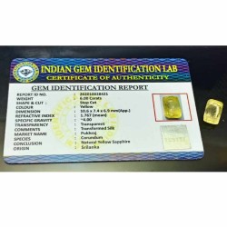 Srilankan Pukhraj (Yellow Sapphire) 6 Crt - Origin Tested, Certified & Natural