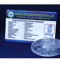 Indian Sphatik Shiv Lingam & Lab Certified 63 Gram