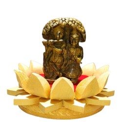 Shriparni Wooden Lotus Singhaasan (Throne) 4 Inch - Made Of ShriParni Wood