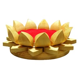 Shriparni Wooden Lotus Singhaasan (Throne) 8 Inch - Made Of ShriParni Wood