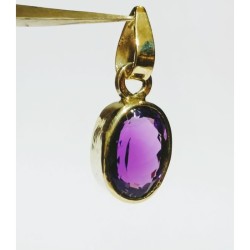 Natural Amethyst in silver locket 11 Carat & Lab- Certified