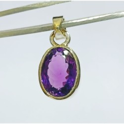 Natural Amethyst in silver locket 11 Carat & Lab- Certified