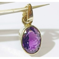 Natural Amethyst in silver locket 11 Carat & Lab- Certified