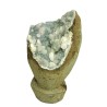 Natural Black Apophyllite Geode Stand Raw Stone