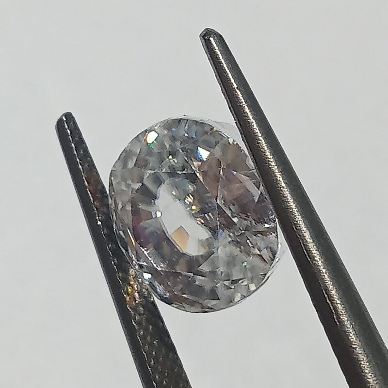 Authentic White Zircon Transparent Stone & Lab Certified 9 Carat